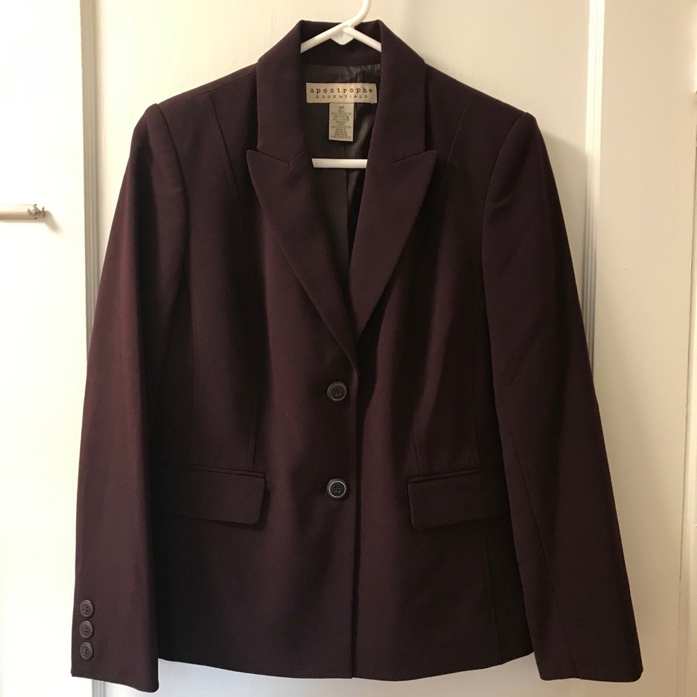 Apostrophe Maroon Suit Jacket Size 8